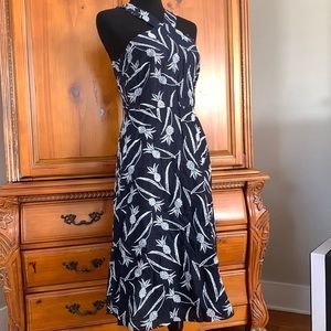 Ann Taylor Dress with White Embroidered Pineapples